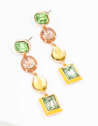 Gold Mixed Shape Drop Earrings - link has visual effect only