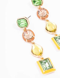 Gold Mixed Shape Drop Earrings - link has visual effect only