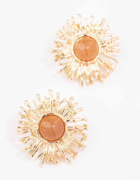 Gold Small Sun Stud Earrings - link has visual effect only