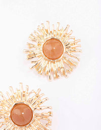 Gold Small Sun Stud Earrings - link has visual effect only