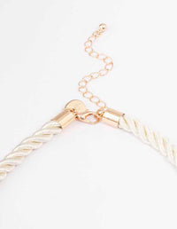 Gold Twisted Cord Sun Pendant Necklace - link has visual effect only