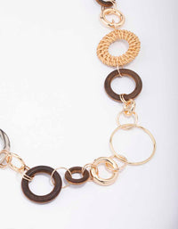 Gold Mixed Circle Chain Necklace - link has visual effect only