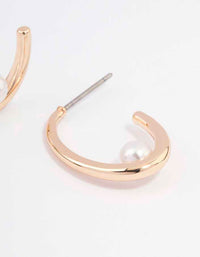 Gold Simple Pearl Hoop Earrings - link has visual effect only