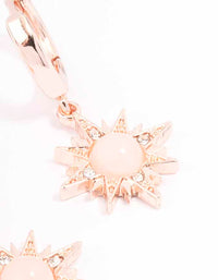 Rose Gold Rose Quartz Starburst Huggie Earrings - link has visual effect only