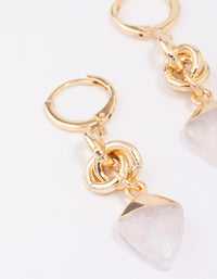 Gold Plated Linked Semi-Precious Drop Earrings - link has visual effect only