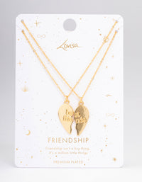 Gold Plated Best Friend Heart Pendant Necklace Pack - link has visual effect only