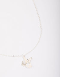 Silver Plated Butterfly Trio Pendant Necklace - link has visual effect only