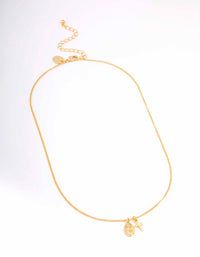 Gold Plated Mary Cross Charm Pendant Necklace - link has visual effect only