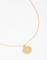 Gold Plated Swirl Sun Pendant Necklace - link has visual effect only