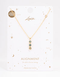 Gold Plated Aligned Green Aventurine Pendant Necklace - link has visual effect only