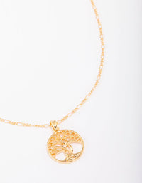 Gold Plated Tree of Life Pendant Necklace - link has visual effect only