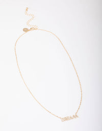 Gold Plated Dream Script Necklace - link has visual effect only