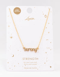 Gold Plated Strong Script Necklace - link has visual effect only