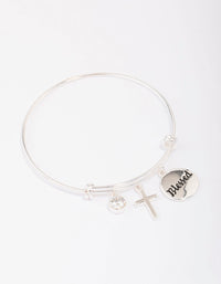 Silver Plated Disc Charm Bangle - link has visual effect only