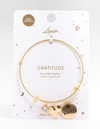 Gold Plated Disc Charm Bangle - link has visual effect only