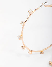 Gold Diamante Station Hoop Earrings - link has visual effect only