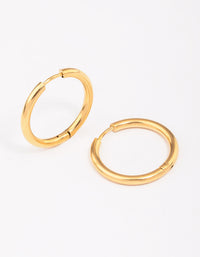 Gold Plated Surgical Steel Polished Hoop Earrings 18mm - link has visual effect only