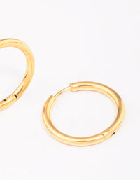 Gold Plated Surgical Steel Polished Hoop Earrings 18mm - link has visual effect only