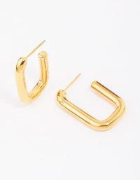 Gold Plated Surgical Steel Open Rectangular Hoop Earrings - link has visual effect only