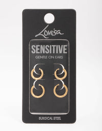 Gold Plated Surgical Steel Classic Hoop Earring 2-Pack - link has visual effect only