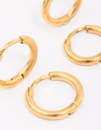 Gold Plated Surgical Steel Classic Hoop Earring 2-Pack - link has visual effect only