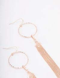 Rose Gold Circular Tassel Drop Earrings - link has visual effect only