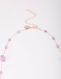 Rose Gold Round Purple Stone Necklace - link has visual effect only