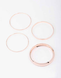 Rose Gold Thick & Thin Bangle 4-Pack - link has visual effect only