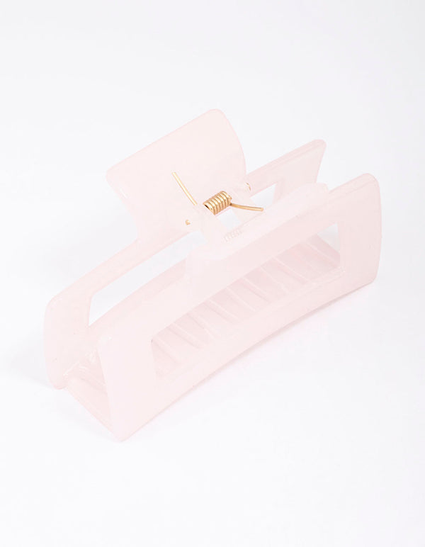 Pastel Pink Rectangular Hair Claw Clip