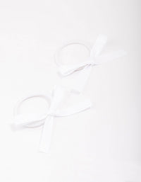 White Mini Bow Hair Tie Pack - Lovisa