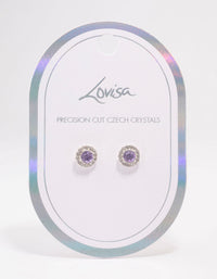 Silver Lilac Halo Stud Earrings - link has visual effect only