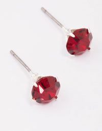 Silver Ruby Crystal Stud Earrings - link has visual effect only