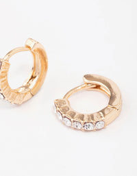 Gold Crystal Huggie Hoop Earrings - link has visual effect only