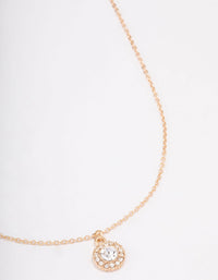 Gold Halo Crystal Pendant Necklace - link has visual effect only