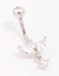 Titanium Cubic Zirconia Teardrop Dangle Belly Piercing - link has visual effect only