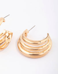 Gold Layered C-Shaped Illusion Hoop Earrings - link has visual effect only