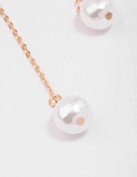 Gold Diamante Pearl Chain Drop Earrings - link has visual effect only