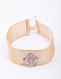 Gold Thick Floral Choker - link has visual effect only