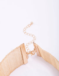 Gold Thick Floral Choker - link has visual effect only