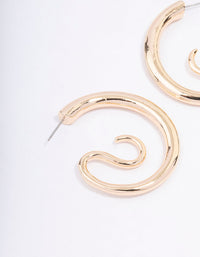 Gold Medium Swirl Hoop Earrings - link has visual effect only