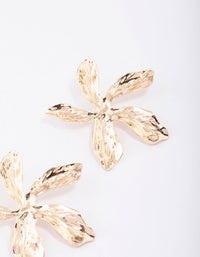 Gold Large Flower Stud Earrings - link has visual effect only