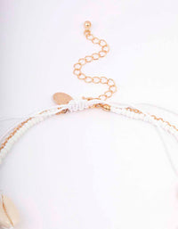 Gold Bead & Shell Layered Necklace - link has visual effect only