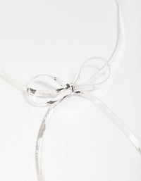 Silver Snake Chain Bow Necklace - link has visual effect only