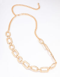 Gold Oval Link Chain Belt - link has visual effect only