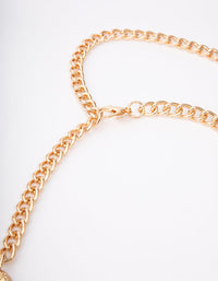 Gold Oval Link Chain Belt - link has visual effect only