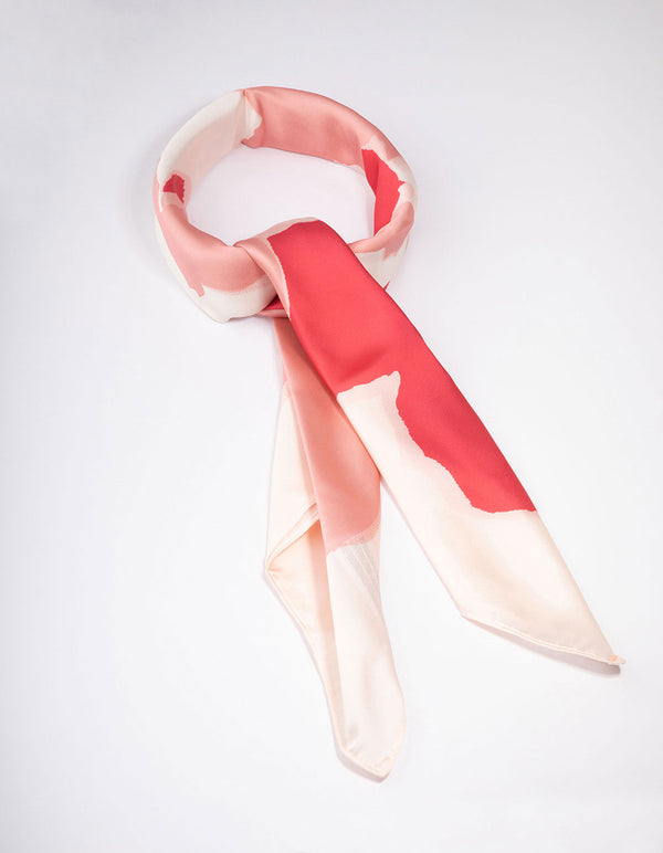 Pink & White Fabric Splatter Scarf