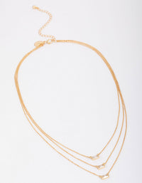 Gold Plated Brass Trio Baguette Layered Necklace - link has visual effect only