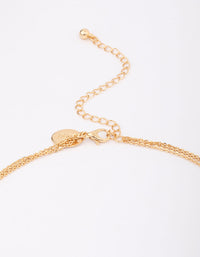 Gold Plated Brass Trio Baguette Layered Necklace - link has visual effect only