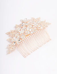 Gold Multi Flower Diamante Hair Comb - link has visual effect only