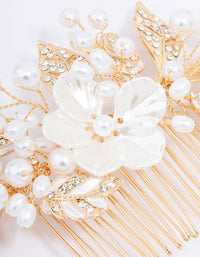 Gold Pearl Flower Vine Hair Comb - link has visual effect only